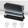 AXAGON CLR-M2XT pasyvus - M.2 SSD, 80 mm SSD, ALU korpusas, silikoninės šiluminės pagalvėlės, aukštis 20 mm