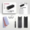 AXAGON CLR-M2XT pasyvus - M.2 SSD, 80 mm SSD, ALU korpusas, silikoninės šiluminės pagalvėlės, aukštis 20 mm
