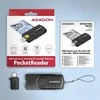 Axagon Compact Travel USB-A + USB-C kontaktas Smart / ID kortelė ir SD / Micro SD / SIM kortelių skaitytuvas.