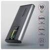 „AXAGON“ išorinė metalinė dėžutė su USB-C 10 Gbps prievadu ir informaciniu ekranu, skirta M.2 NVMe ir SATA SSD diskams | EEM2-SD2