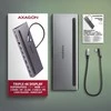 „Axagon“ kelių prievadų USB-C 5Gbps trigubas 4K ekrano šakotuvas HMC-4KX3