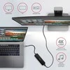 Axagon kelių prievadų USB 3.2 Gen 1 šakotuvas. HDMI, keturi USB-A išėjimai ir maitinimo tiekimas. Kabelis USB-C 20cm.