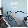 AXAGON HMC-7HX2 USB-C 3.2 Gen 1 šakotuvas, 2x USB-A + 1x USB-C, 2x HDMI 4K 60Hz, GLAN, PD 100W, 15 cm USB-C laidas