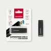 Axagon Slim itin spartus USB 3.2 Gen 1 kortelių skaitytuvas su tiesiogine USB-A jungtimi.