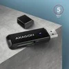 Axagon Slim itin spartus USB 3.2 Gen 1 kortelių skaitytuvas su tiesiogine USB-A jungtimi.