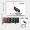 Axagon PCEM2-ND PCIE 2X NVME M.2 CONTROLLERPCI-Express x8 vidinis valdiklis, skirtas dviejų NVMe M.2 SSD diskų prijungimui prie kompiuterio. Palaiko pagrindines plokštes be PCIe Bifurcation.