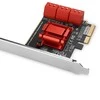 Axagon Šešių kanalų SATA III PCI-Express valdiklis su šešiais vidiniais SATA jungtys. Standartinis ir žemas profilis.