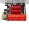 Axagon Šešių kanalų SATA III PCI-Express valdiklis su šešiais vidiniais SATA jungtys. Standartinis ir žemas profilis.