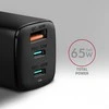 AXAGON GaN sieninis įkroviklis 3x prievadas (USB-A + 2x USB-C), 65W | ACU-DPQ65