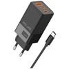 Beline Charger 2x USB-C + 1x USB 65W + USB-C cable juodos spalvos/juodos spalvos PD 3.0 + QC 3.0 BLN3CB65C GaN