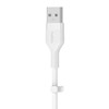 Belkin CAA008bt2MWH Boost Charge USB-A - žaibo silikonas 2,0 m balta