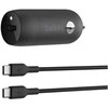 Belkin 30W USB-C, PD, PPS, juoda + kabelis USB-C