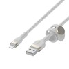 Belkin CAA010bt1MWH BOOST CHARGE™ USB-A LTG silikonui 1m balta