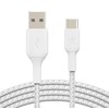 USB kabelis Belkin Boost Charge Braided USB-A to USB-C 1.0m baltas