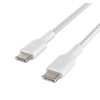 BELKIN BRAIDED USB-C TO USB-C CABLE,1M, Baltas