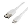 USB kabelis Belkin Boost Charge Braided USB-A to Lightning 1.0m baltas