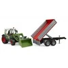 BRUDER 1:16 Fendt Vario 211 traktorius su priekiniu krautuvu ir paverčiama priekaba, 02182