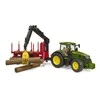 Komplektas Bruder John Deere 7R 350 su miško priekaba