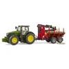 Komplektas Bruder John Deere 7R 350 su miško priekaba
