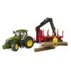 Komplektas Bruder John Deere 7R 350 su miško priekaba
