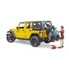 BRUDER automobilis Jeep Wrangler ir dviratininkas su kalnų dviračiu, 02543