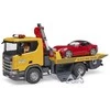 Tralas su kranu ir automobiliu Scania Bruder 3552