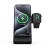 Crong MagSpot Pivot Stand - MagSafe įkroviklis for Apple iPhone, Apple Watch and AirPods Shadow juodos spalvos