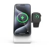 Crong MagSpot Pivot Stand - MagSafe įkroviklis for Apple iPhone, Apple Watch and AirPods Snow baltos spalvos