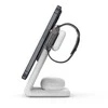„Crong MagSpot Pivot“ stovas – „MagSafe“ įkroviklis, skirtas „Apple iPhone“, „Apple Watch“ ir „AirPods“ ausinėms, „Snow“ baltos spalvos