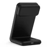 Crong MagSpot Pivot Stand - MagSafe įkroviklis for Apple iPhone, Apple Watch and AirPods Shadow juodos spalvos