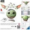 Ravensburger 3D Dėlionė 77 vnt. - Star Wars kamuolys - Grogu
