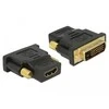 DeLOCK adapteris iš DVI į HDMI, DVI 24 + 1 kontaktas, HDMI 19 pin, auksu padengtos jungtys, juodas / 65466