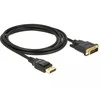 Delock kabelis Displayport 1.2 male > DVI 24+1 male 2 m juodas