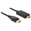 DELOCK Cable Displayport 1.2 male > High Speed HDMI-A pasyvus 4K 1 m juodas