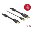 DELOCK HDMI M DisplayPort M 4K laidas 10m maitinamas USB AM juodas