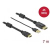 DELOCK HDMI M DisplayPort M 4K laidas 7m maitinamas USB A M juodas