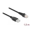 Delock Brūkšninio kodo skaitytuvo kabelis RJ50(M)->USB-A(M) 1,5M JUODA DELOCK