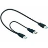 DELOCK kabelis USB 3.0 Y 1x USB 3.0-A ST+ USB 2.0-A ST 60cm