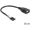 DELOCK A tipo USB 2.0 kabelio lizdas, skirtas kaiščių antraštei