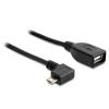 Delock Atrakinimo kabelis USB micro-B kištukinis > USB 2.0-A moteriškas OTG 50 cm kampu
