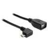 Delock Atrakinimo kabelis USB micro-B kištukinis > USB 2.0-A moteriškas OTG 50 cm kampu