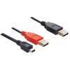 DELOCK 83178 Delock Cable 2 x USB 2.0-A male > USB mini 5 kontaktų. 0,3 m