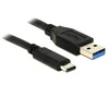 USB kabelis DeLOCK, 0,5 m, Type C ma - Type A ma, 3.1 Gen 2, juodas / 83869