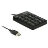 DELOCK USB klaviatūra 19 klavišų juodos spalvos