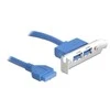 DELOCK lizdo plokštė – USB 3.0 2x išorinis prievadas / 1x vidinis smeigtuko antraštė žemo profilio