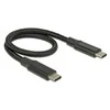 Juodas USB-C į USB-C laidas