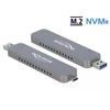 DELOCK išorinis M.2 NVME PCIe SSD korpusas su C tipo ir A tipo USB kištuku
