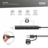 HUB USB Digitus Hub USB 3.0 / Hub DIGITUS 4 prievadų SlimLine USB A + USB-C adapteris 1,2 m 5 Gbps USB-C maitinimo jungtis