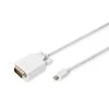 Assmann Electronic ASSMANN DisplayPort adapterio kabelis mini DP - DVI(24+1) M/M 2.0m DP 1.1a suderinamas su CE wh