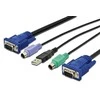 Assmann Electronic DIGITUS KVM kabelis PS2 ir USB konsolėms su KVM 1xHD-15/M 1xVGA HD-15/M 2xPS2 1x USB 1,8m